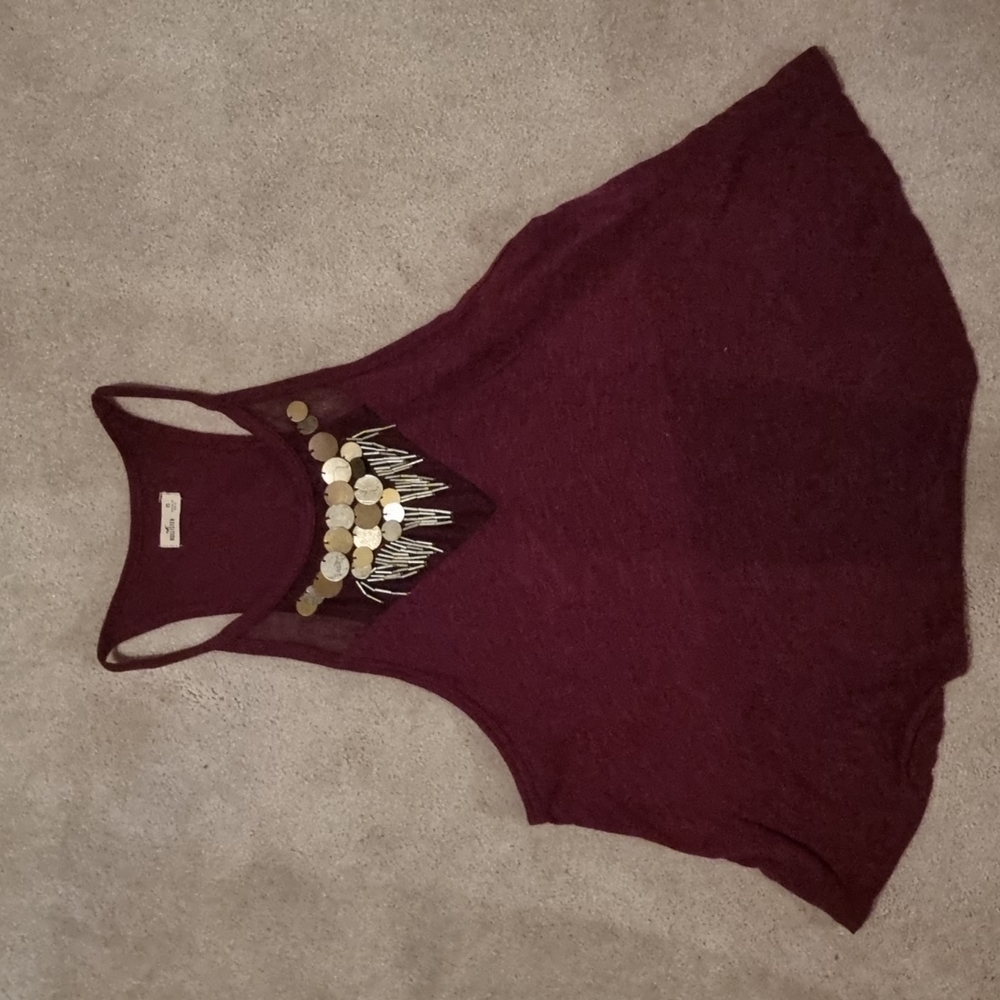 NWOT Hollister Boho Coin Tassel Mesh Tank